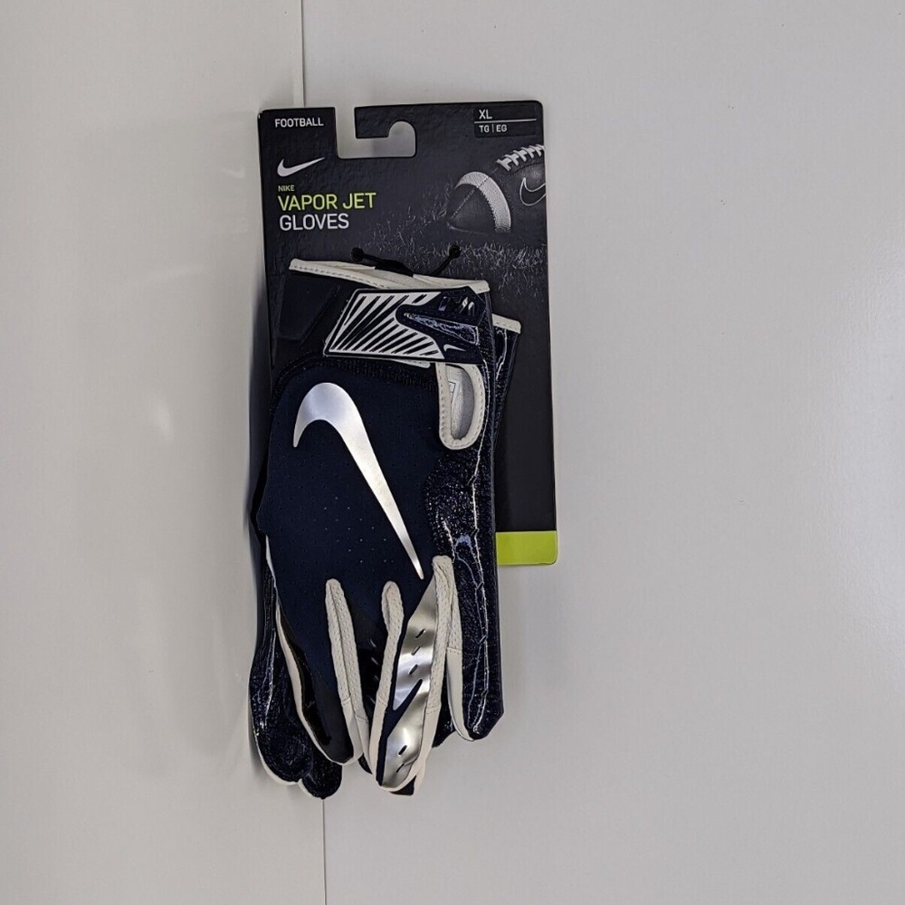 Nike Vapor Jet 5.0 Unisex XL Football Gloves Blue/ Silver Brand New X-Large.